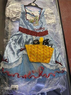 Dorothy Blue Gingham Girls' Costume Dress with Basket Accent